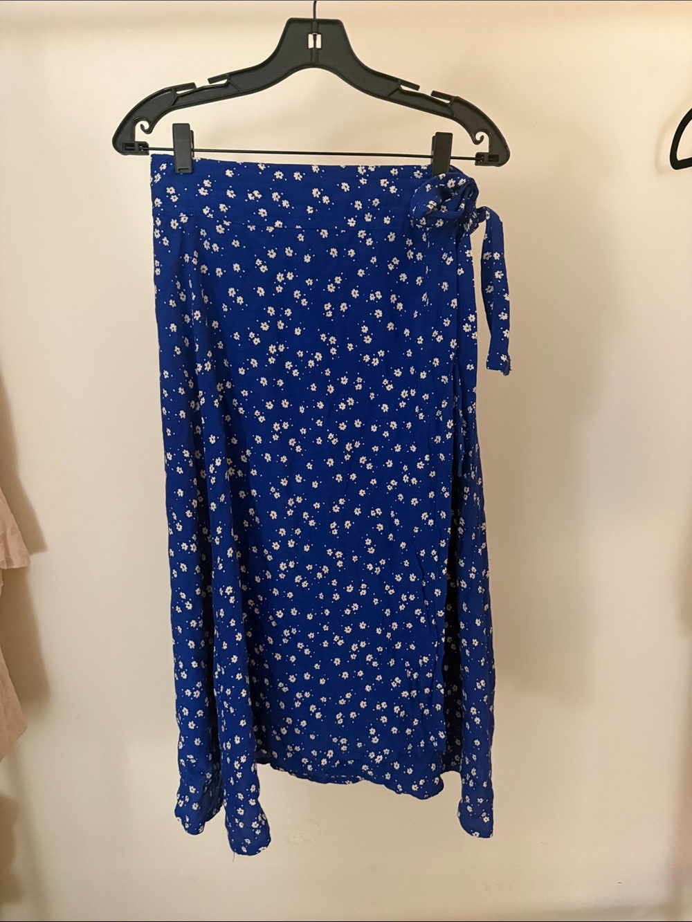 Faithfull the Brand Blue Ditsy Floral Wrap Midi Skirt